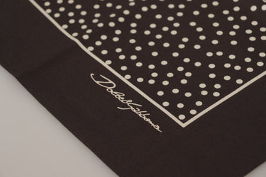 Brown Polka Dot Square Handkerchief Scarf